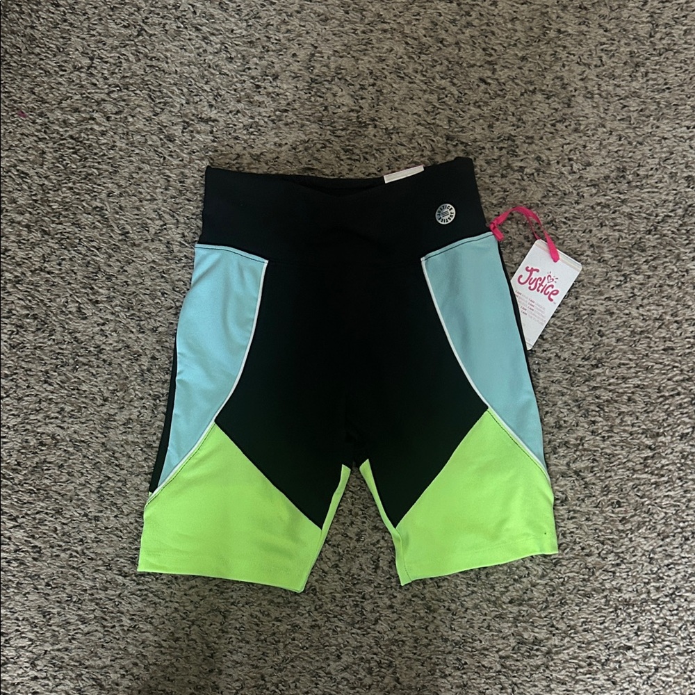 Girls size M (10) Justice brand Tech Colorblock Athletic Shorts NWT